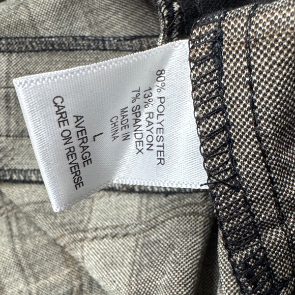 New York & Company pull on Plaid checkered high waist trousers Pants NEW L - Picture 11 of 15